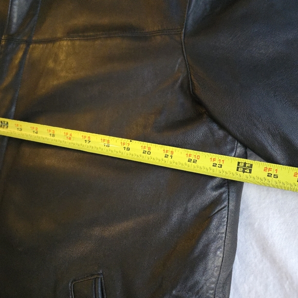 Perry Ellis Portfolio Black Insulated Leather Jacket Removeable Down Liner - Picture 3 of 16